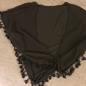 Black Tassel Poncho